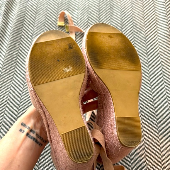 Pink Wrap Wedge Sandals - Picture 5 of 5